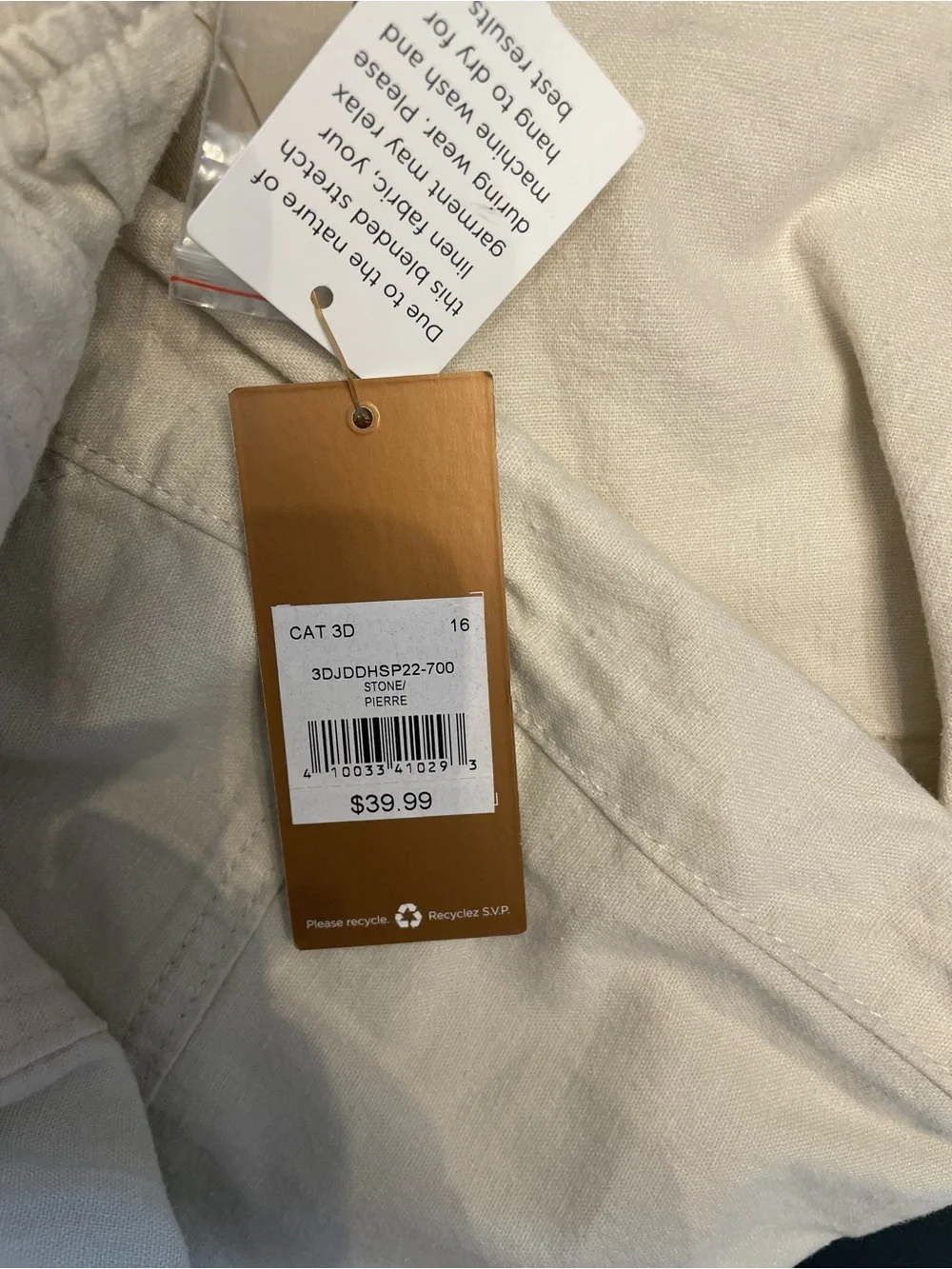 Denver Hayes Relaxed Drawstring Crop Pants in Cream - Picture 4 of 8